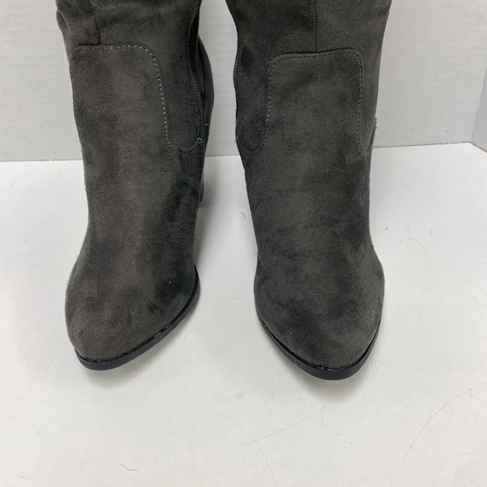 Qupid Charcoal Zinc Women’s Over The Knee Boots